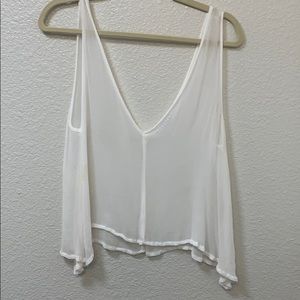 White See through mesh going out top